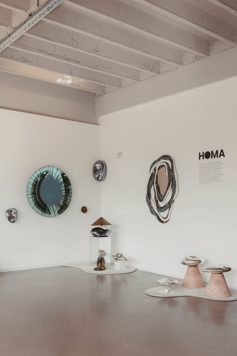 Orbis Mirror with Marble Frame by Homa