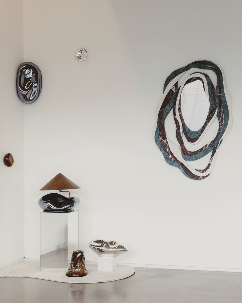 Orbis Mirror with Marble Frame by Homa