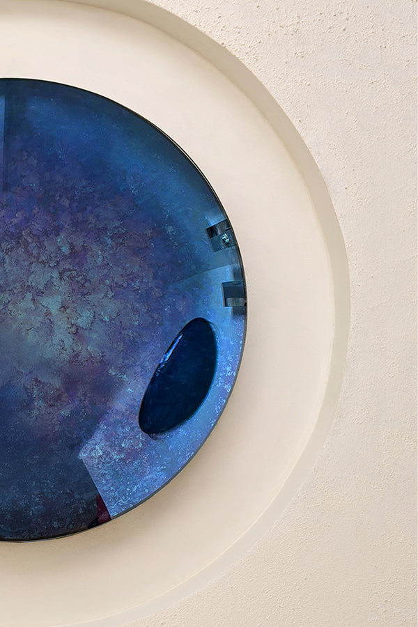 Abyss Blue II Convex Oxidized Mirror by Homa