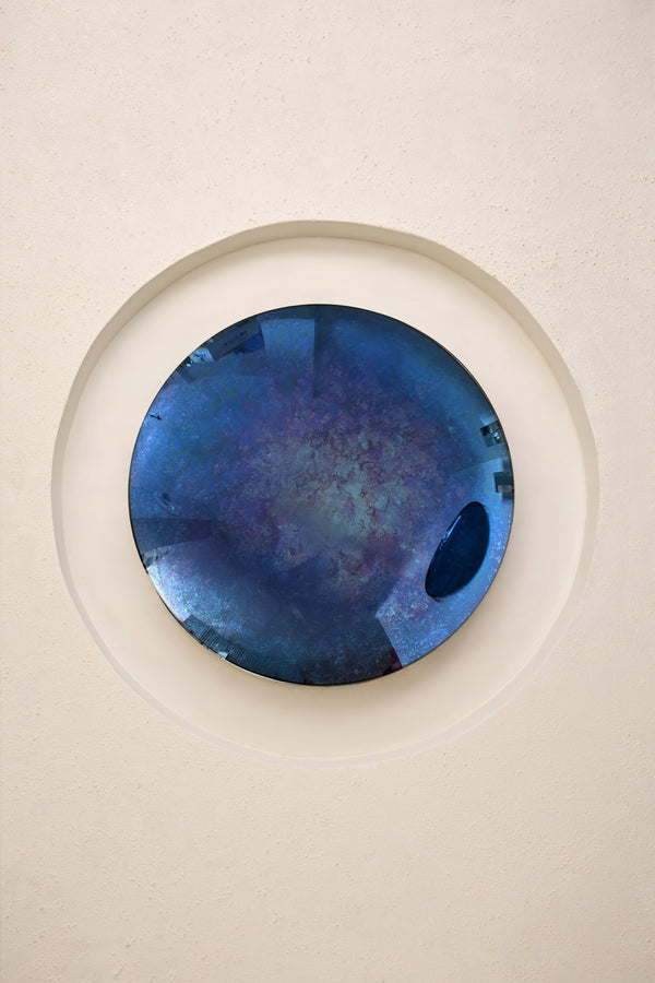 Abyss Blue II Convex Oxidized Mirror by Homa