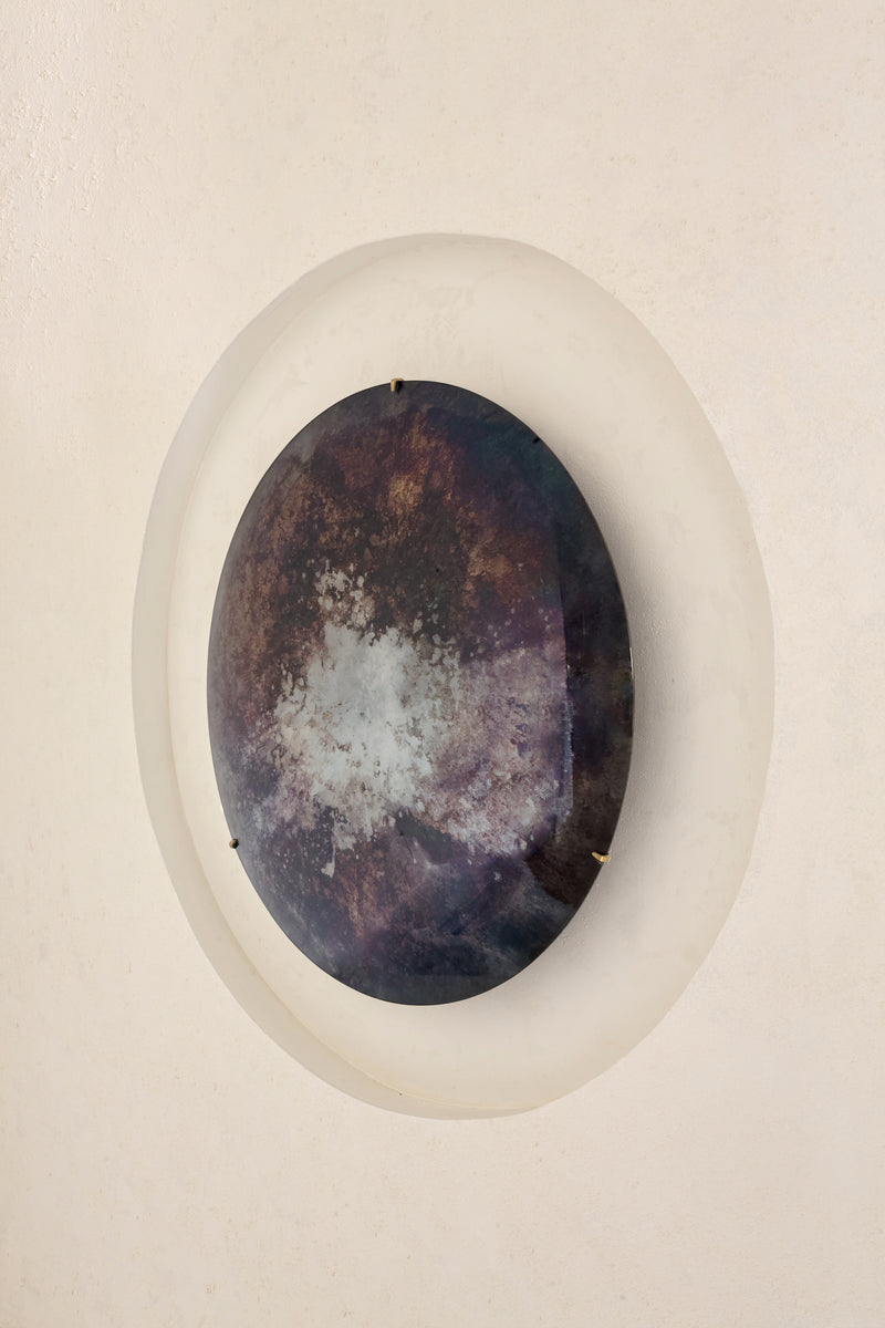 Abyss Brown Convex Oxidized Mirror by Homa