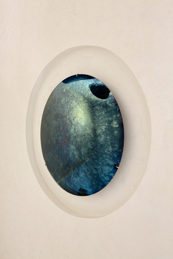 Abyss Green I Convex Oxidized Mirror by Homa