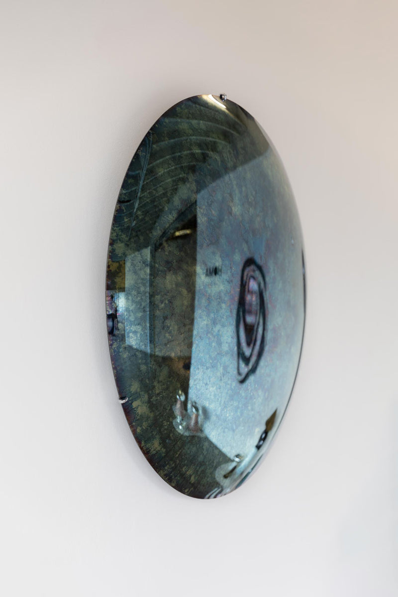 Abyss Green I Convex Oxidized Mirror by Homa
