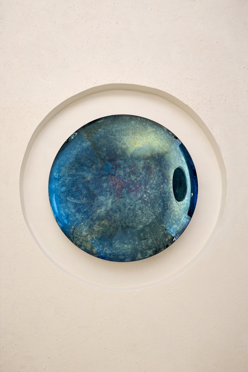 Abyss Green I Convex Oxidized Mirror by Homa