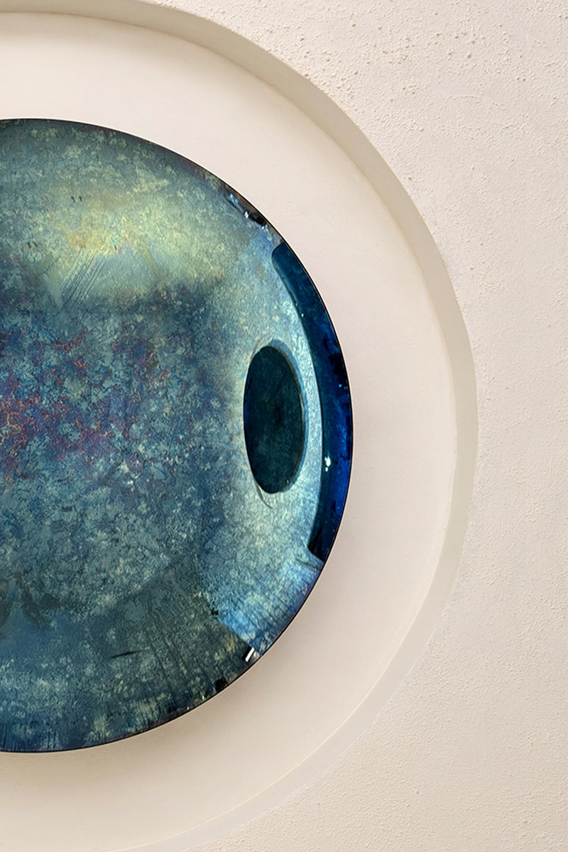 Abyss Green I Convex Oxidized Mirror by Homa