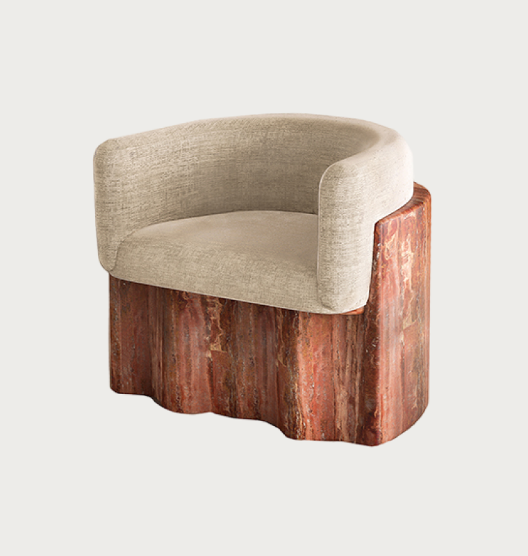 Plisse Stone Armchair By Alter Ego Studio