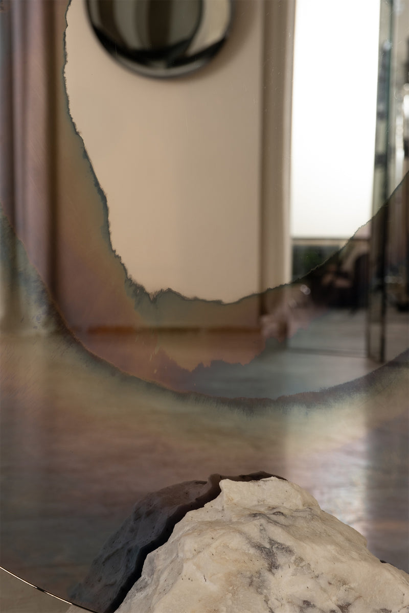 Ash Mirror II Smoke and Silver Mirror. Clear Glass. by Homa