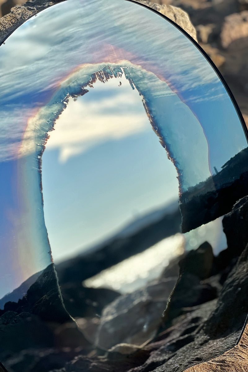 Ash Mirror II Smoke and Silver Mirror. Clear Glass. by Homa