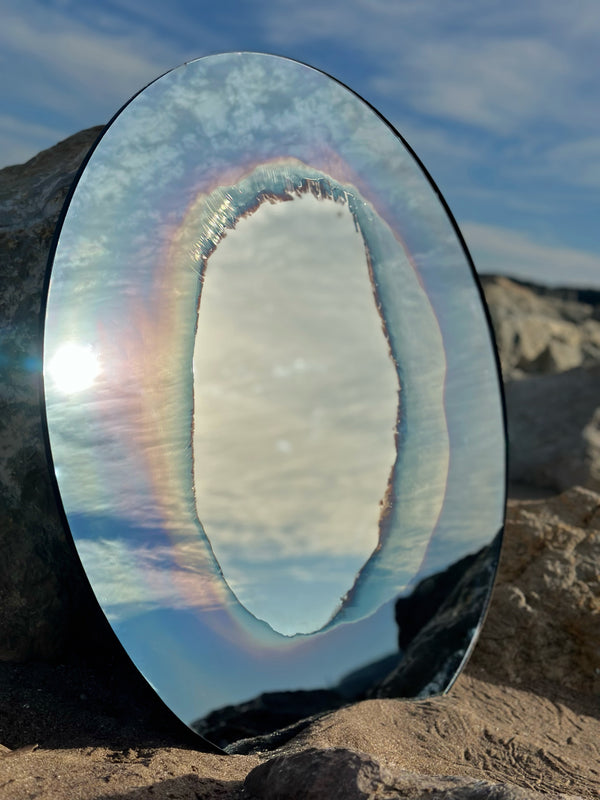 Ash Mirror II Smoke and Silver Mirror. Clear Glass. by Homa