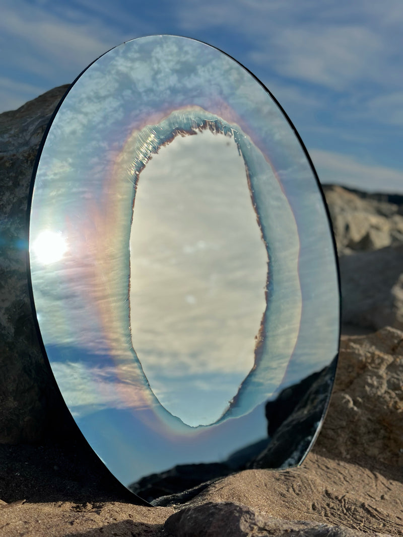 Ash Mirror II Smoke and Silver Mirror. Clear Glass. by Homa