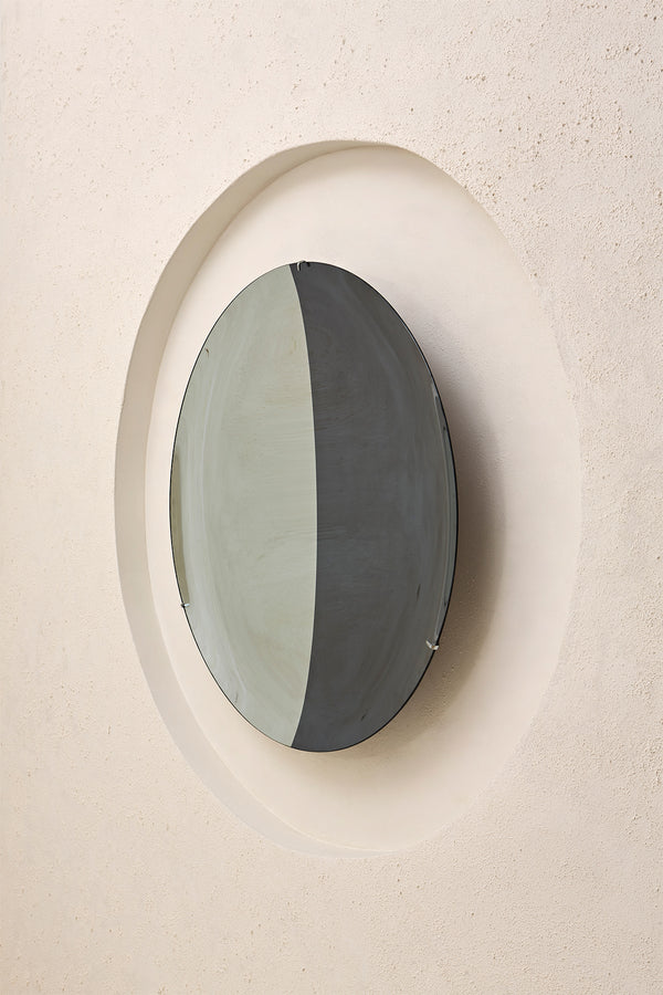 Smoke and Silver Concave Mirror by Homa