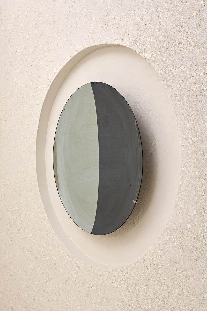 Smoke and Silver Concave Mirror by Homa