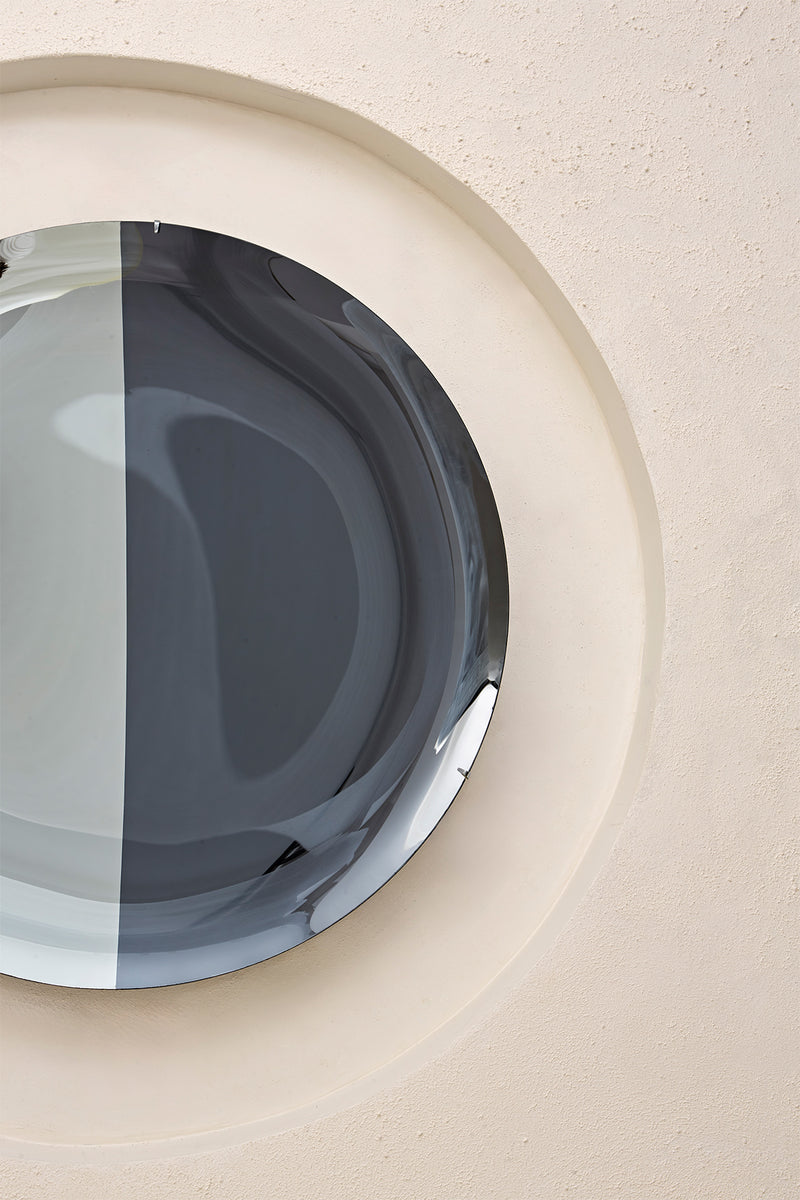 Smoke and Silver Concave Mirror by Homa