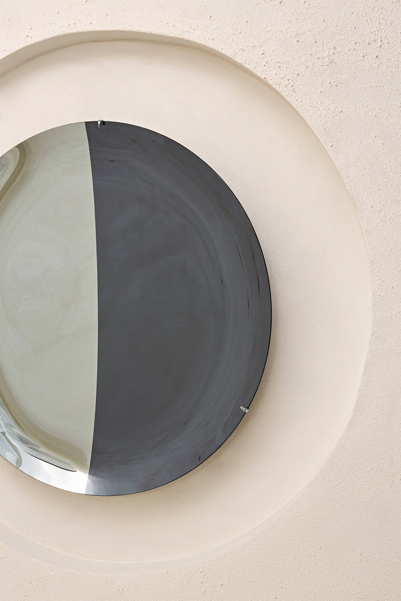 Smoke and Silver Concave Mirror by Homa