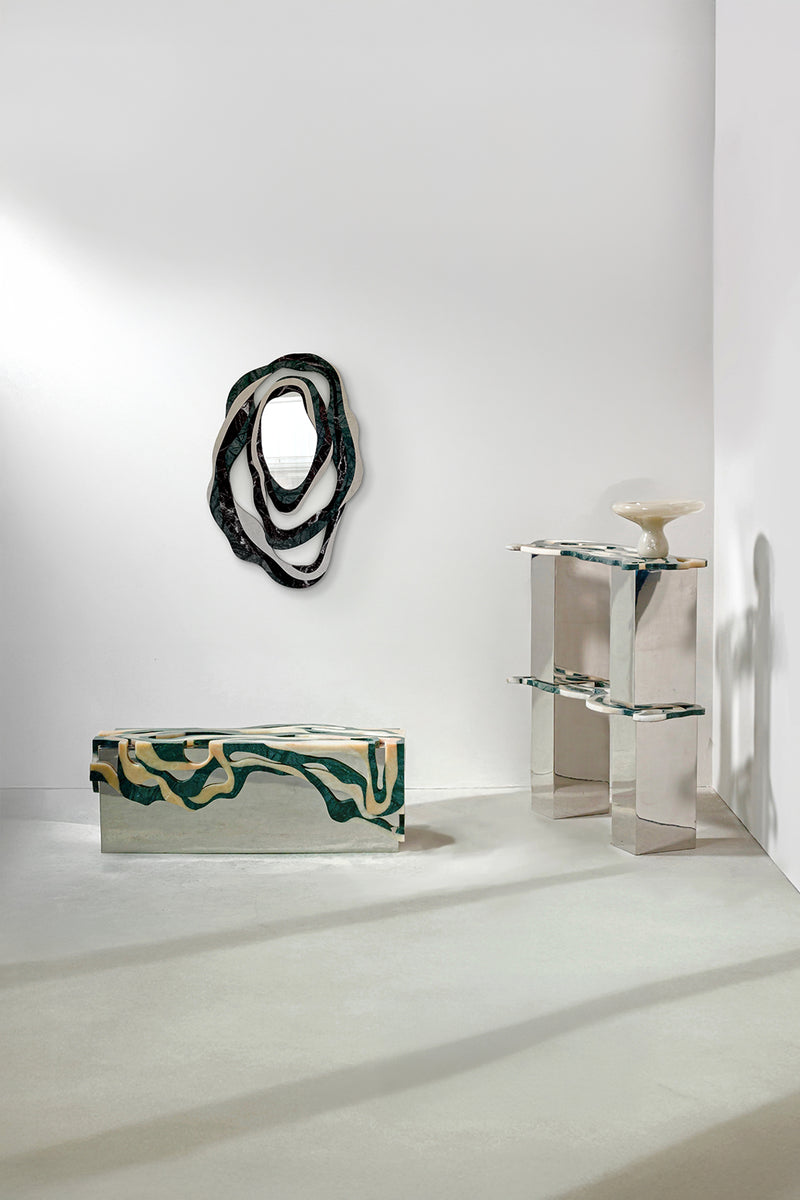 Orbis Shelf Marble Shelf with Reflected Core by Homa