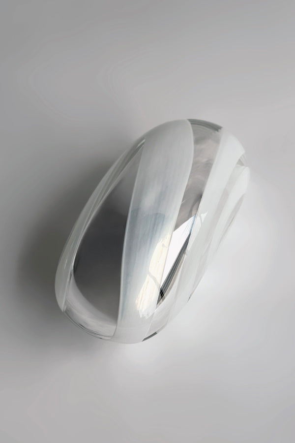 Flow Line III Blown Glass Silver Mirror by Homa