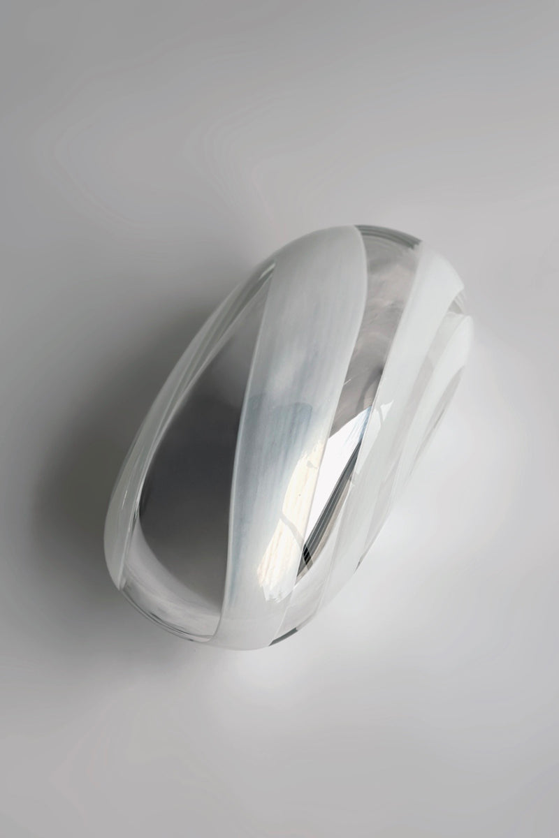 Flow Line III Blown Glass Silver Mirror by Homa