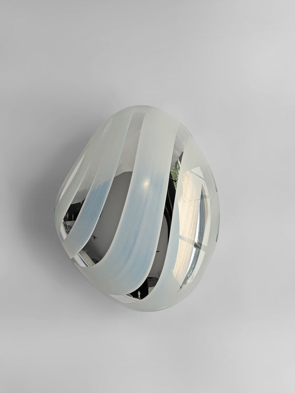 Flow Line I Blown Glass Silver Mirror by Homa