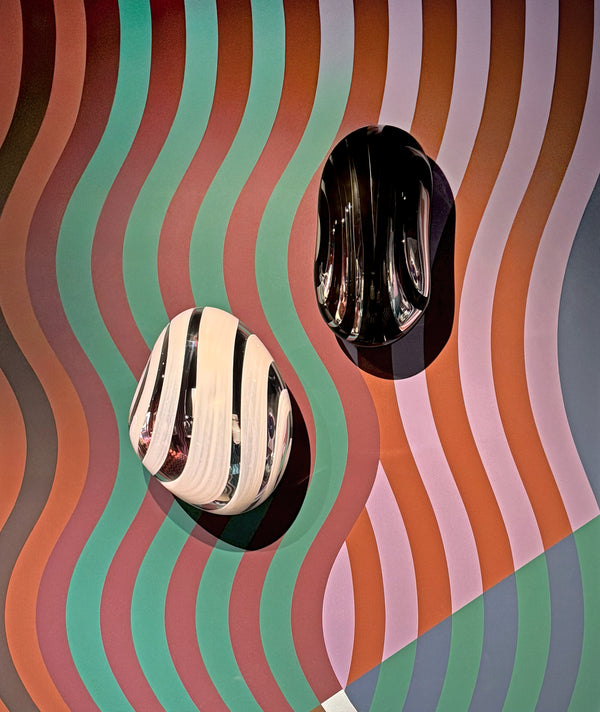 Flow Line I Blown Glass Silver Mirror by Homa