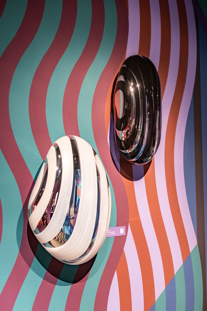 Flow Line IV Blown Glass Silver Mirror by Homa