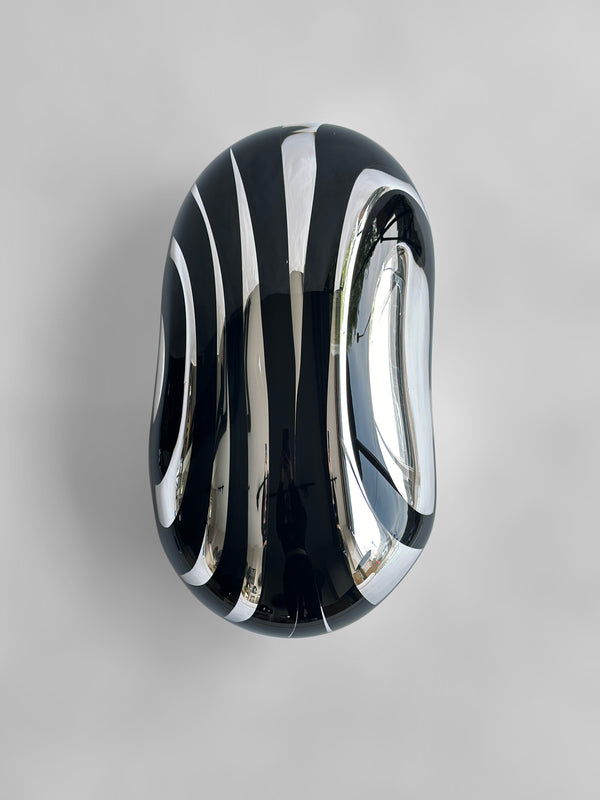 Flow Line IV Blown Glass Silver Mirror by Homa