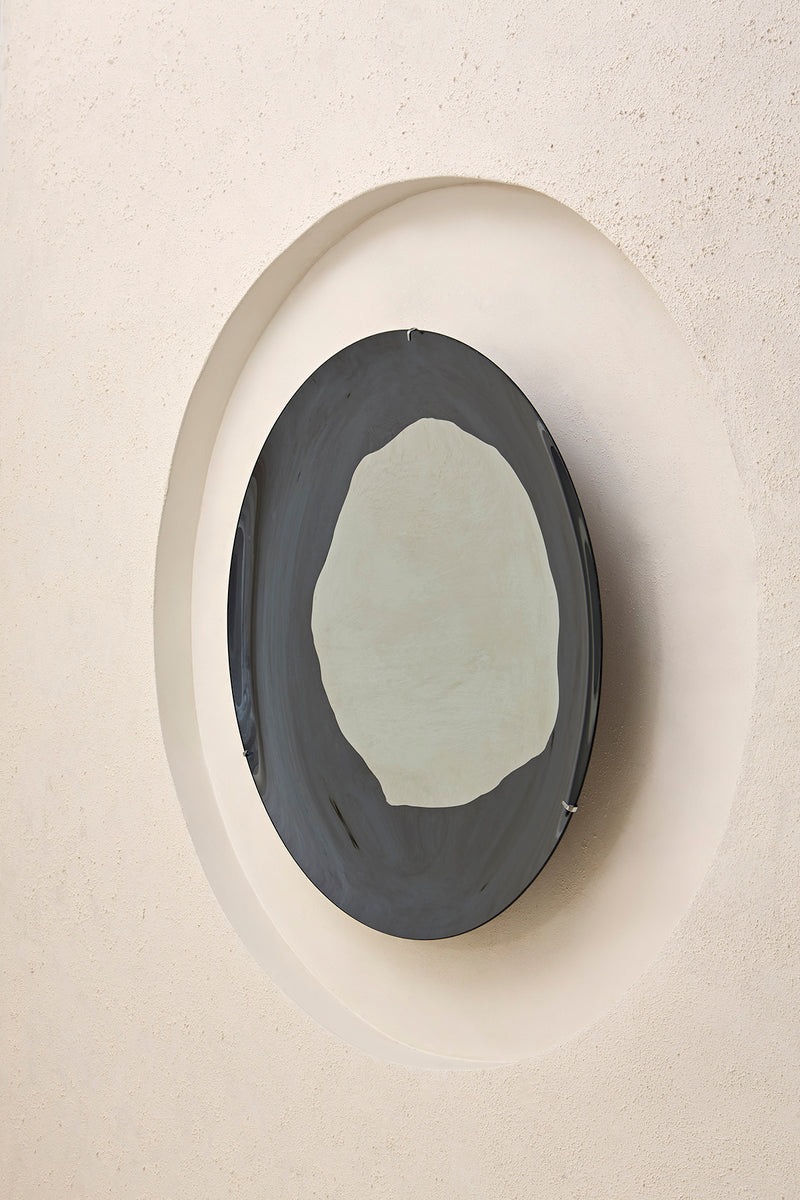 Loop II Smoke and Silver Concave Mirror by Homa