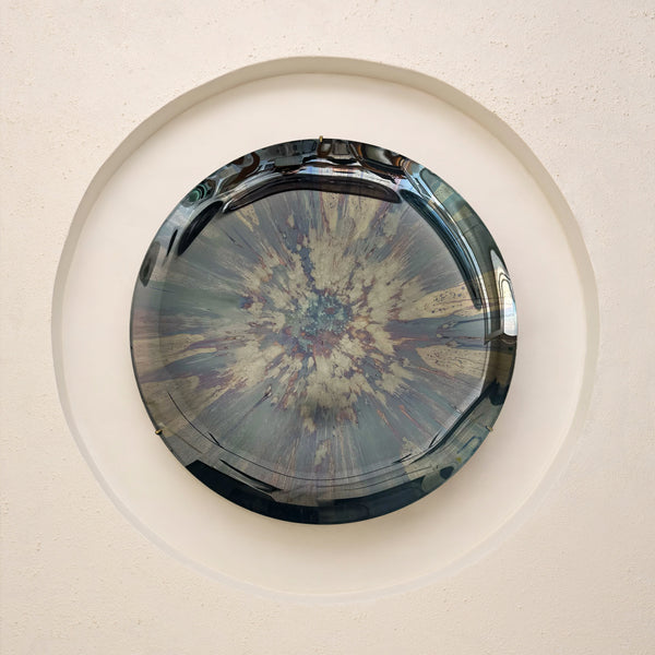 Blue Nebula Concave Oxidized Mirror by Homa