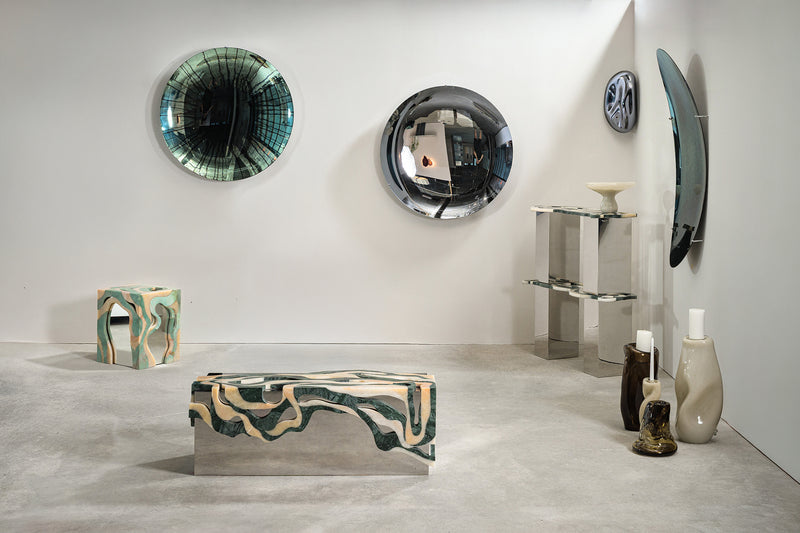 Orbis Shelf Marble Shelf with Reflected Core by Homa