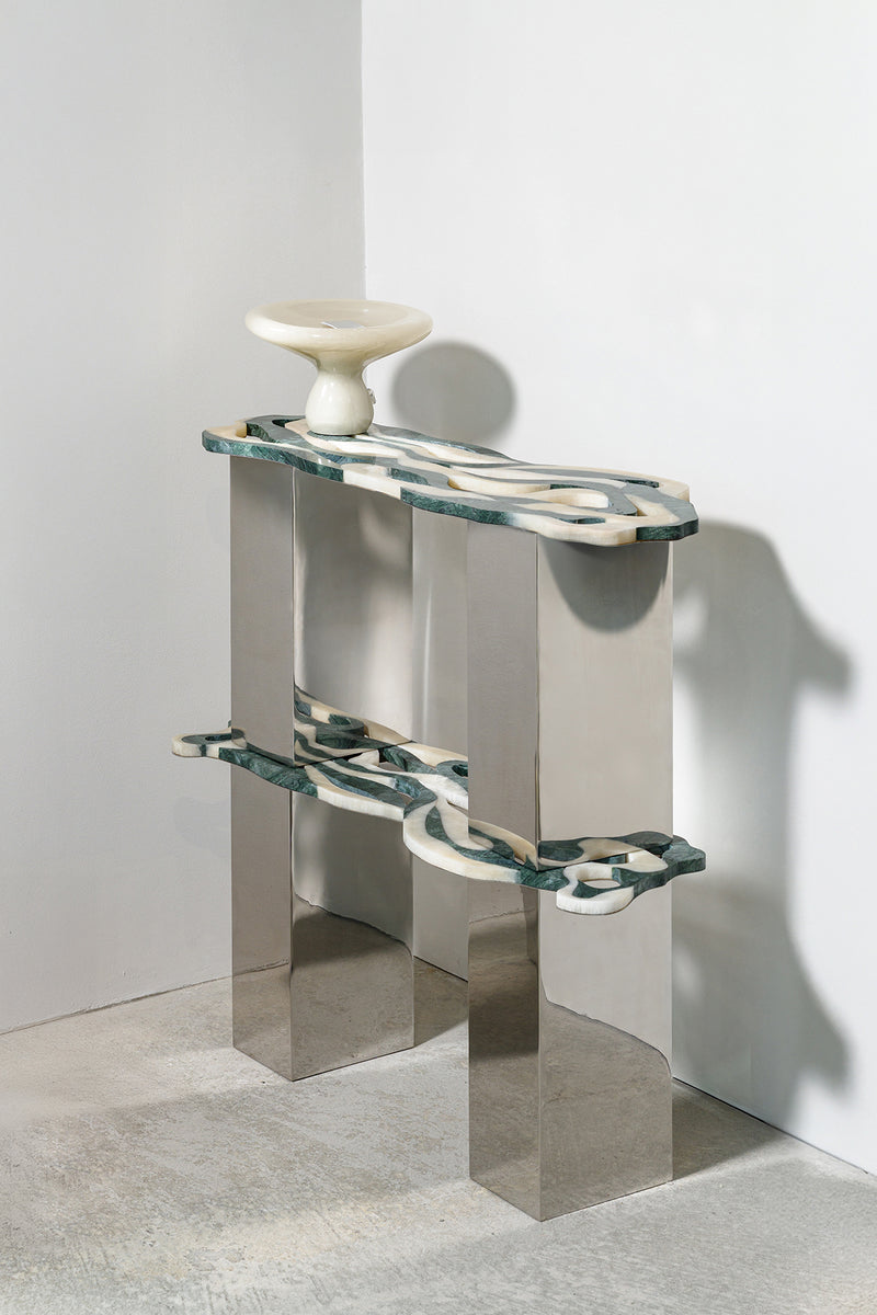 Orbis Shelf Marble Shelf with Reflected Core by Homa