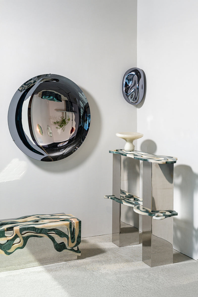 Orbis Shelf Marble Shelf with Reflected Core by Homa