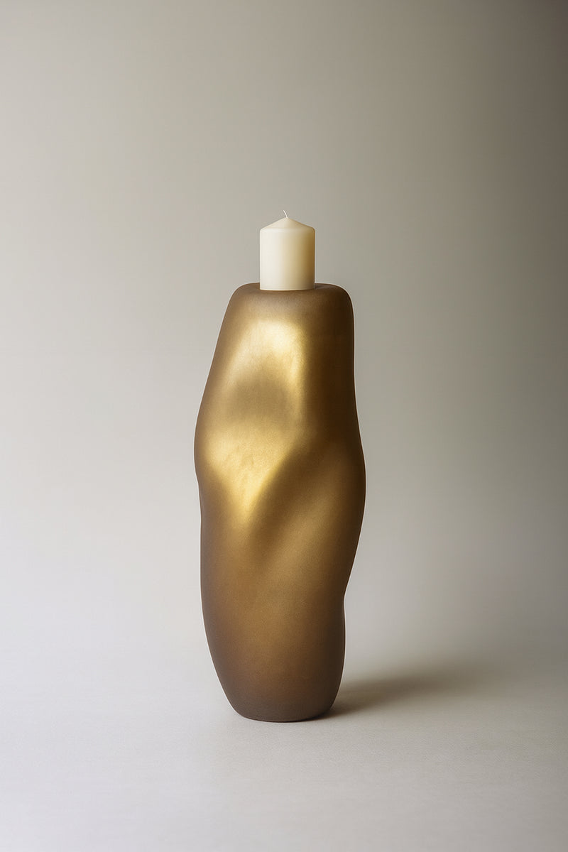 Lumi Candle Holder IX Blown Glass Silver Mirror by Homa