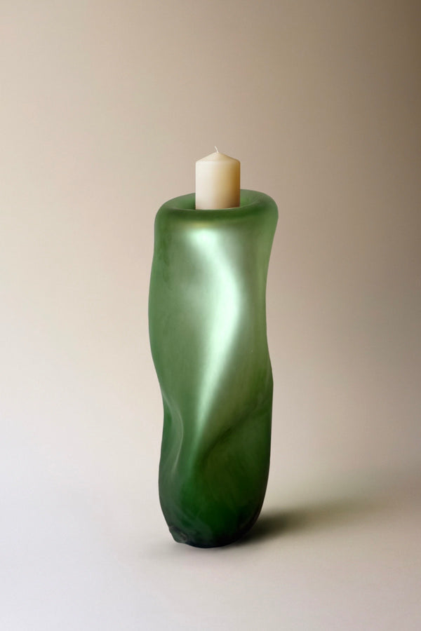 Lumi Candle Holder XV Blown Glass Silver Mirror by Homa