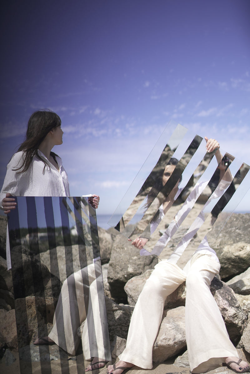 Line II Smoke and Silver Mirror by Homa