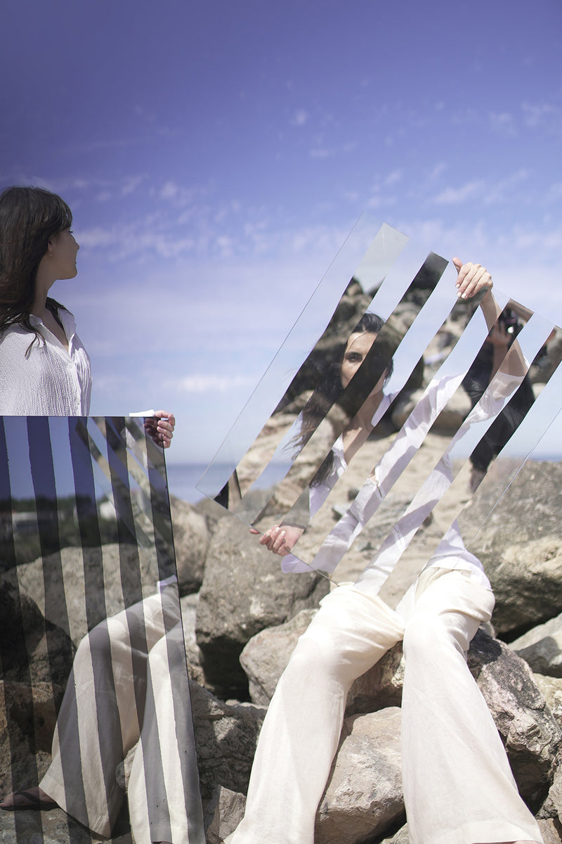 Line II Smoke and Silver Mirror by Homa