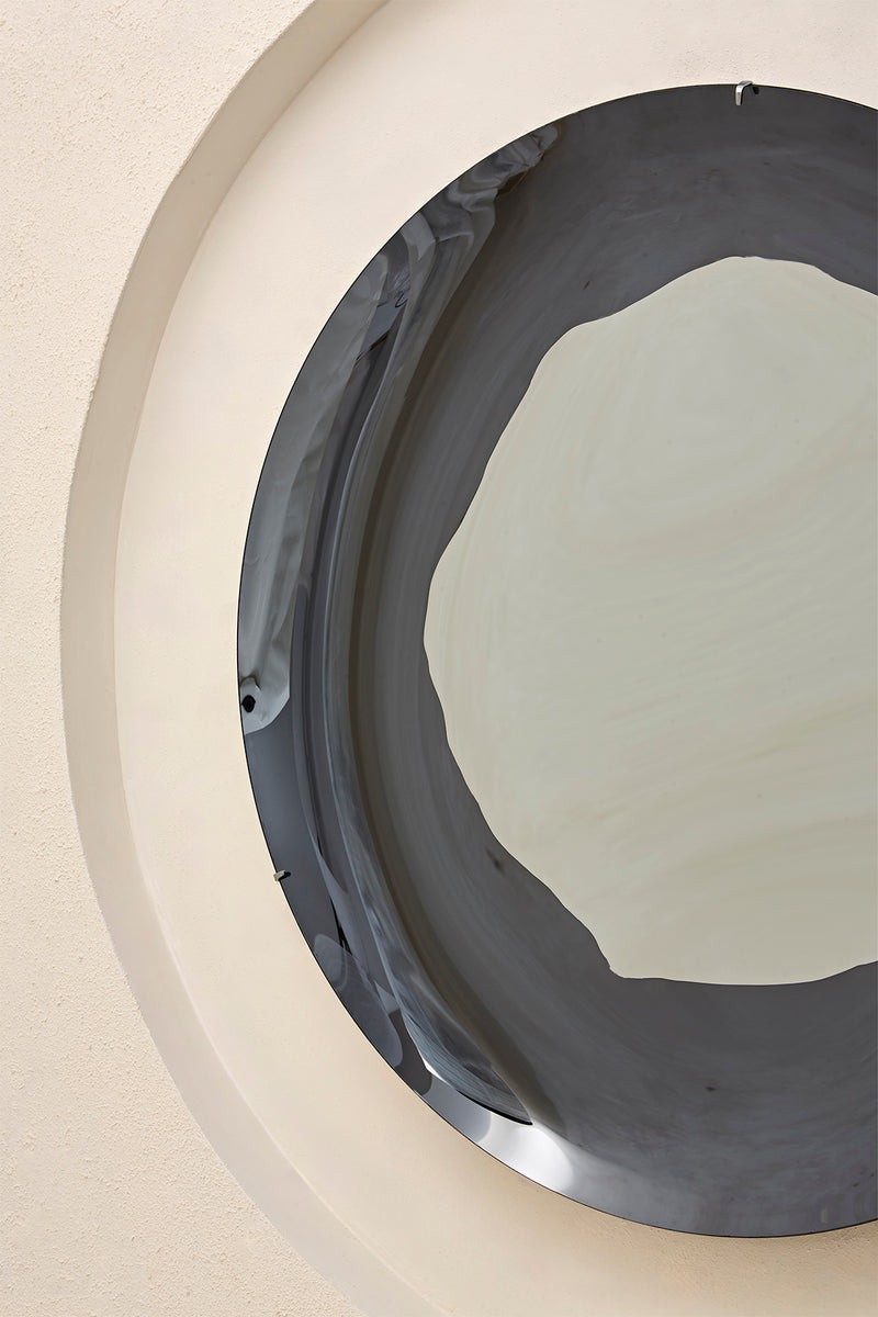 Loop II Smoke and Silver Concave Mirror by Homa
