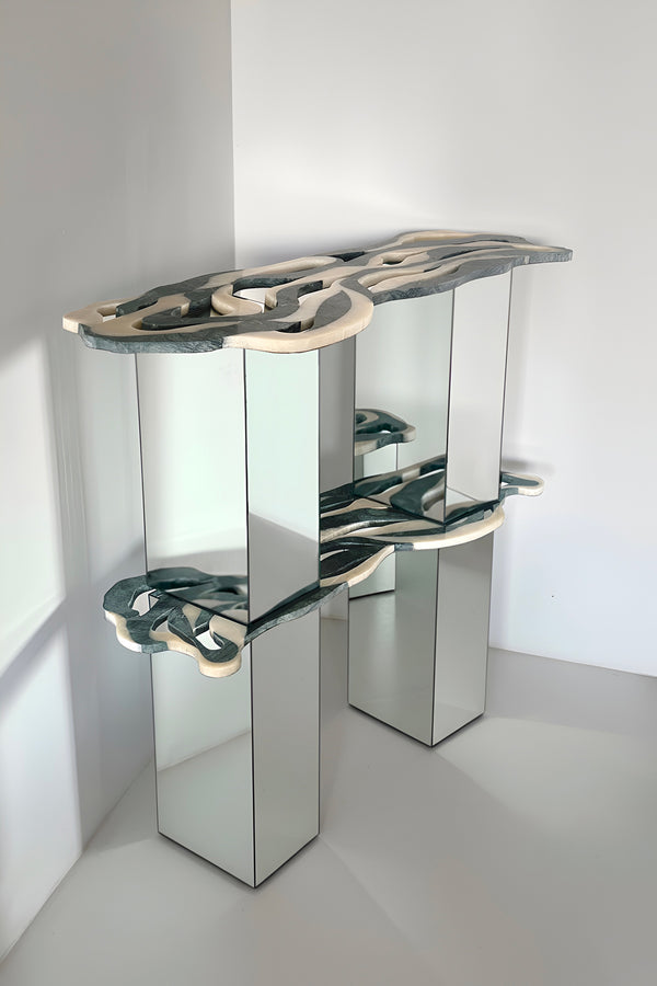 Orbis Shelf Marble Shelf with Reflected Core by Homa