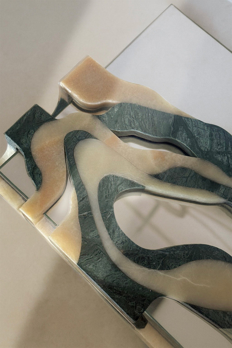 Orbis Bench Marble Bench with Reflected Core by Homa