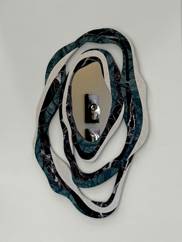 Orbis Mirror with Marble Frame by Homa