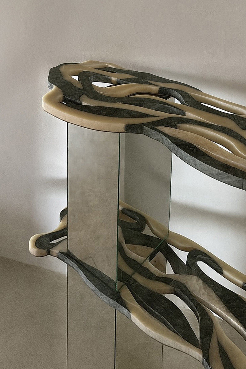 Orbis Shelf Marble Shelf with Reflected Core by Homa