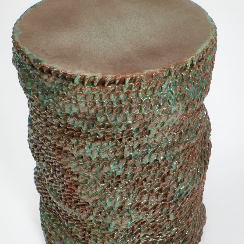 Casa Ceramic Side Table Large Custom Shape Moss by Project 213A