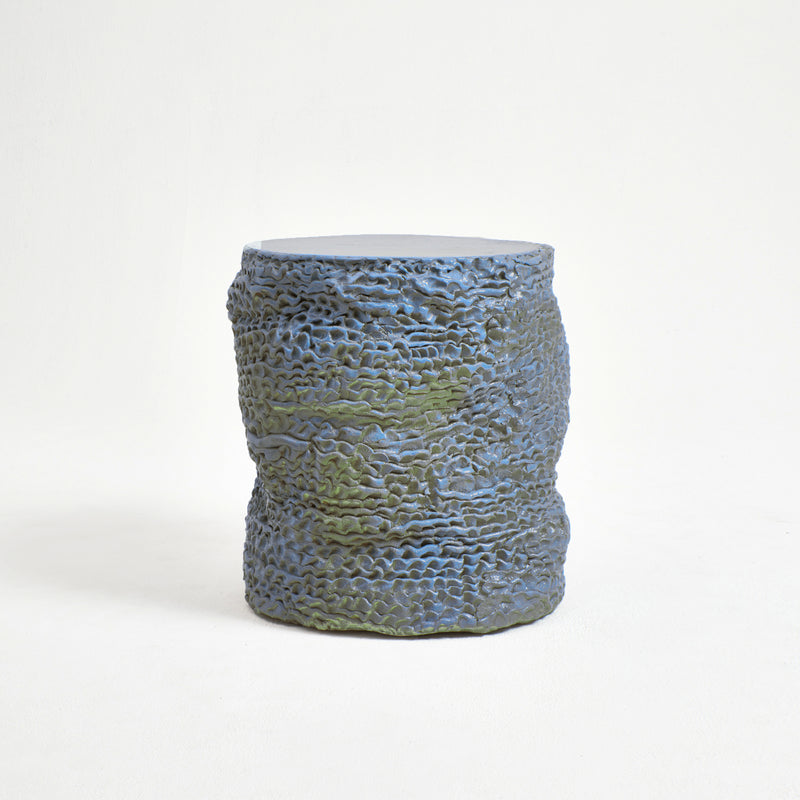 Casa Ceramic Side Table Large Custom Shape Moss Blue by Project 213A