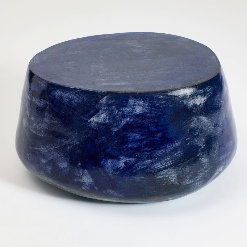 Ceramic Coffee Table Custom Shape Brushed Blue by Project 213A