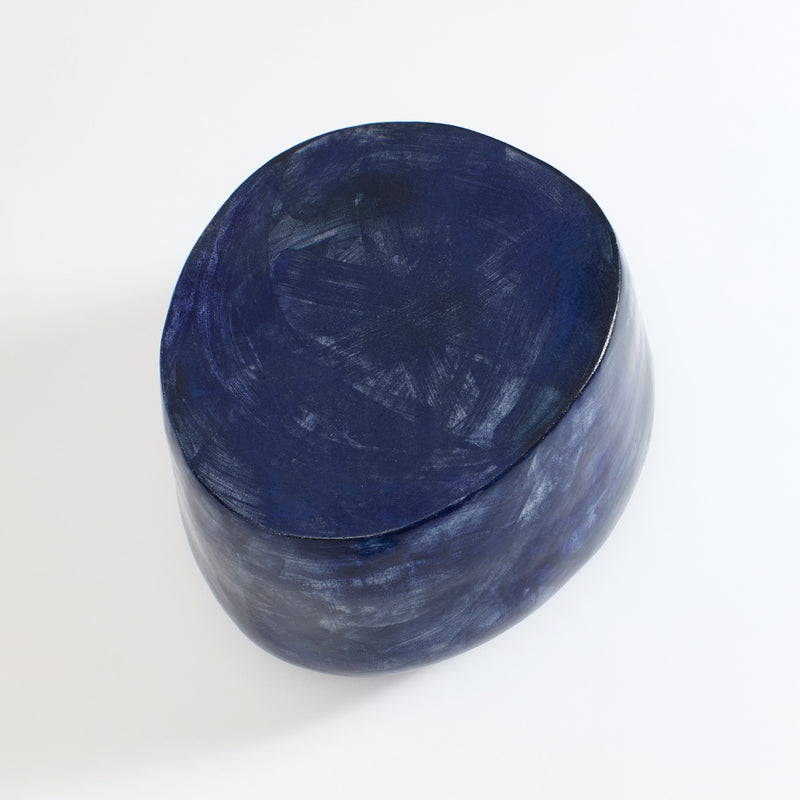 Ceramic Coffee Table Custom Shape Brushed Blue by Project 213A