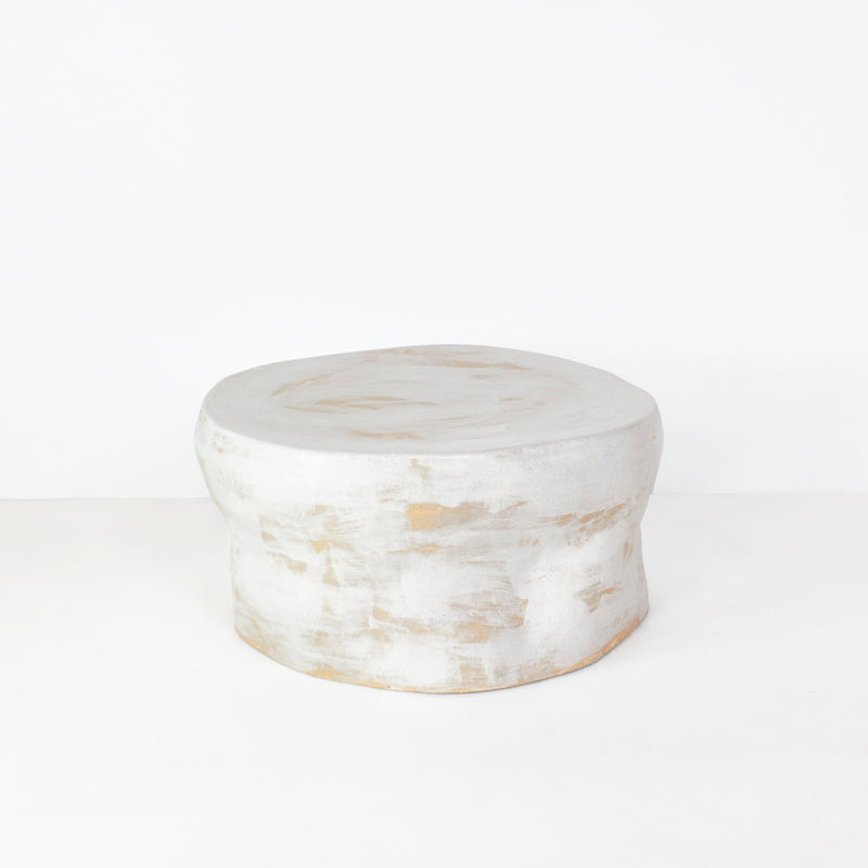 Ceramic Coffee Table Custom Shape Brushed White by Project 213A