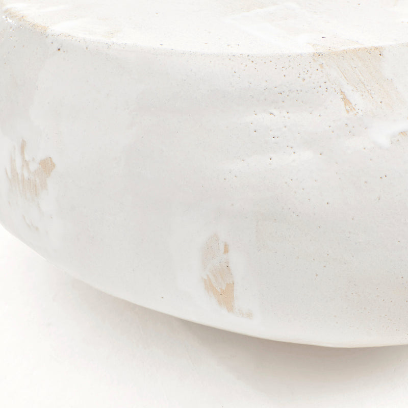 Ceramic Coffee Table Custom Shape Brushed White by Project 213A