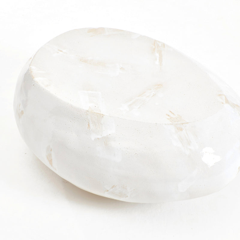 Ceramic Coffee Table Custom Shape Brushed White by Project 213A