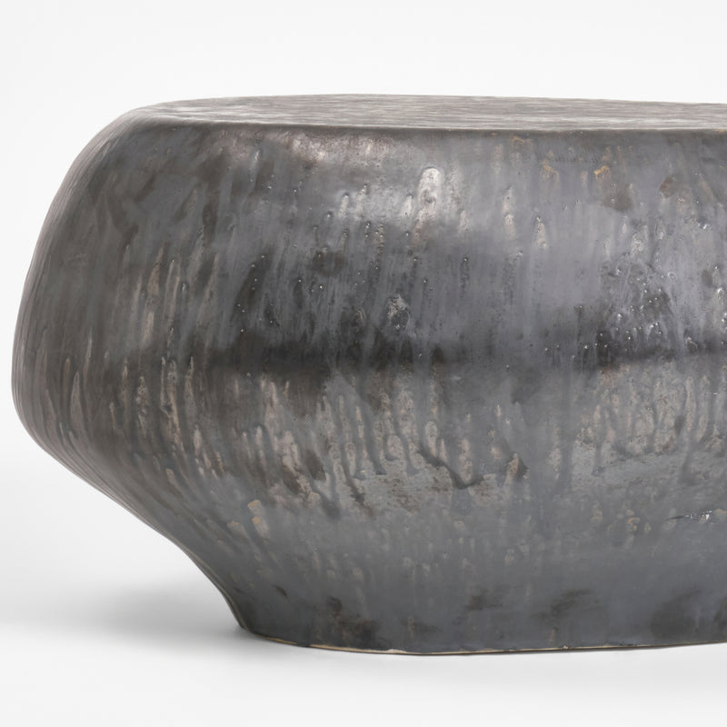 Ceramic Coffee Table Custom Shape Gunmetal Grey by Project 213A