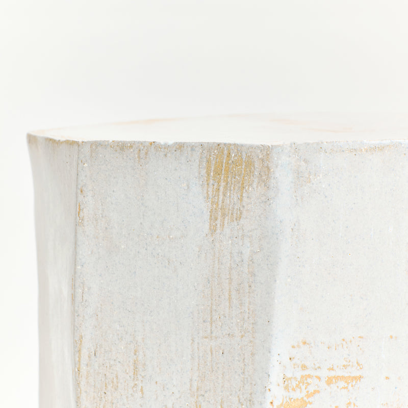 Geometric Ceramic Side Table Tall Geometric Shape by Project 213A