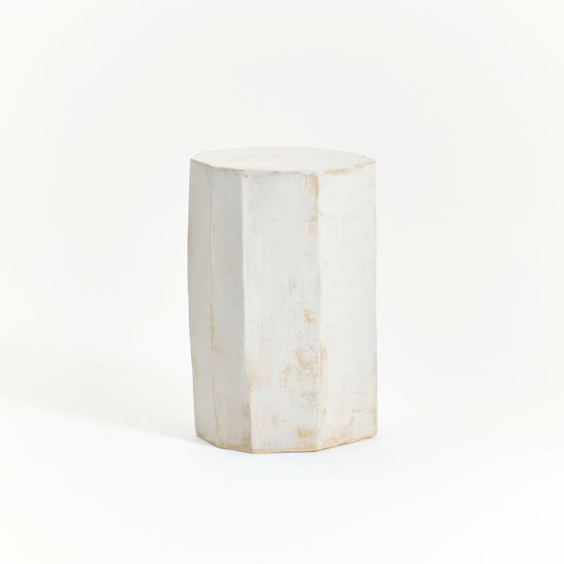 Geometric Ceramic Side Table Tall Geometric Shape by Project 213A