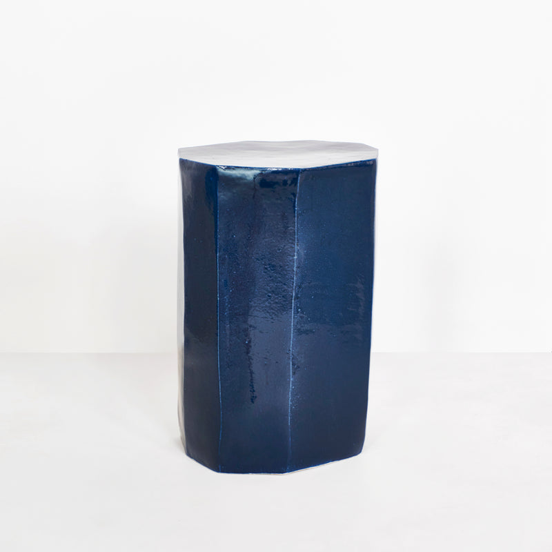 Geometric Ceramic Side Table Tall Geometric Shape by Project 213A
